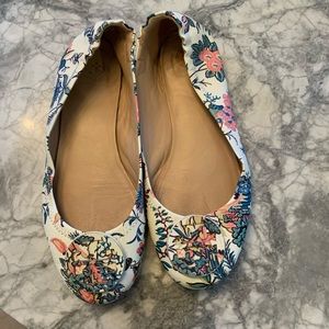 Tory Burch flats size 7 floral print